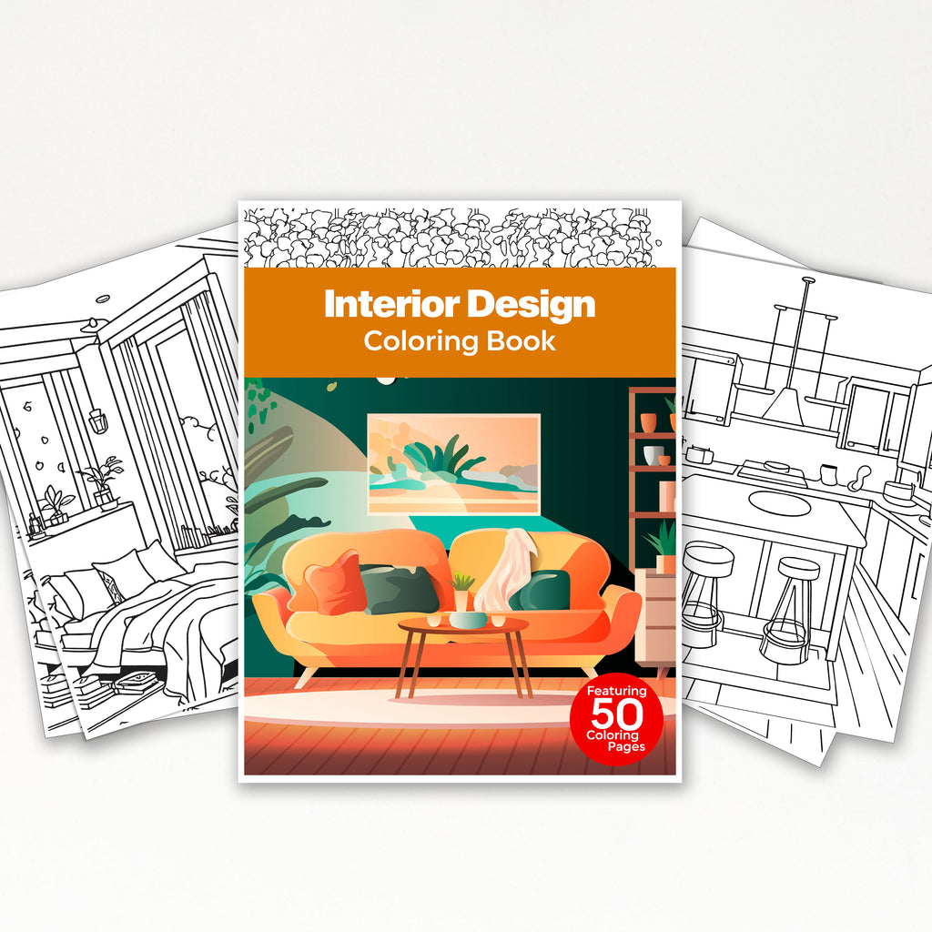 50 Stylish Interior Design Printable Coloring Pages For Kids & Adults ...