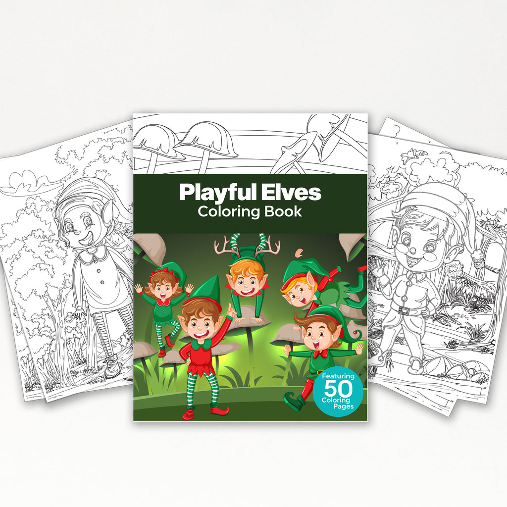 50 Playful Elves Printable Coloring Pages For Kids Adults (INSTANT D