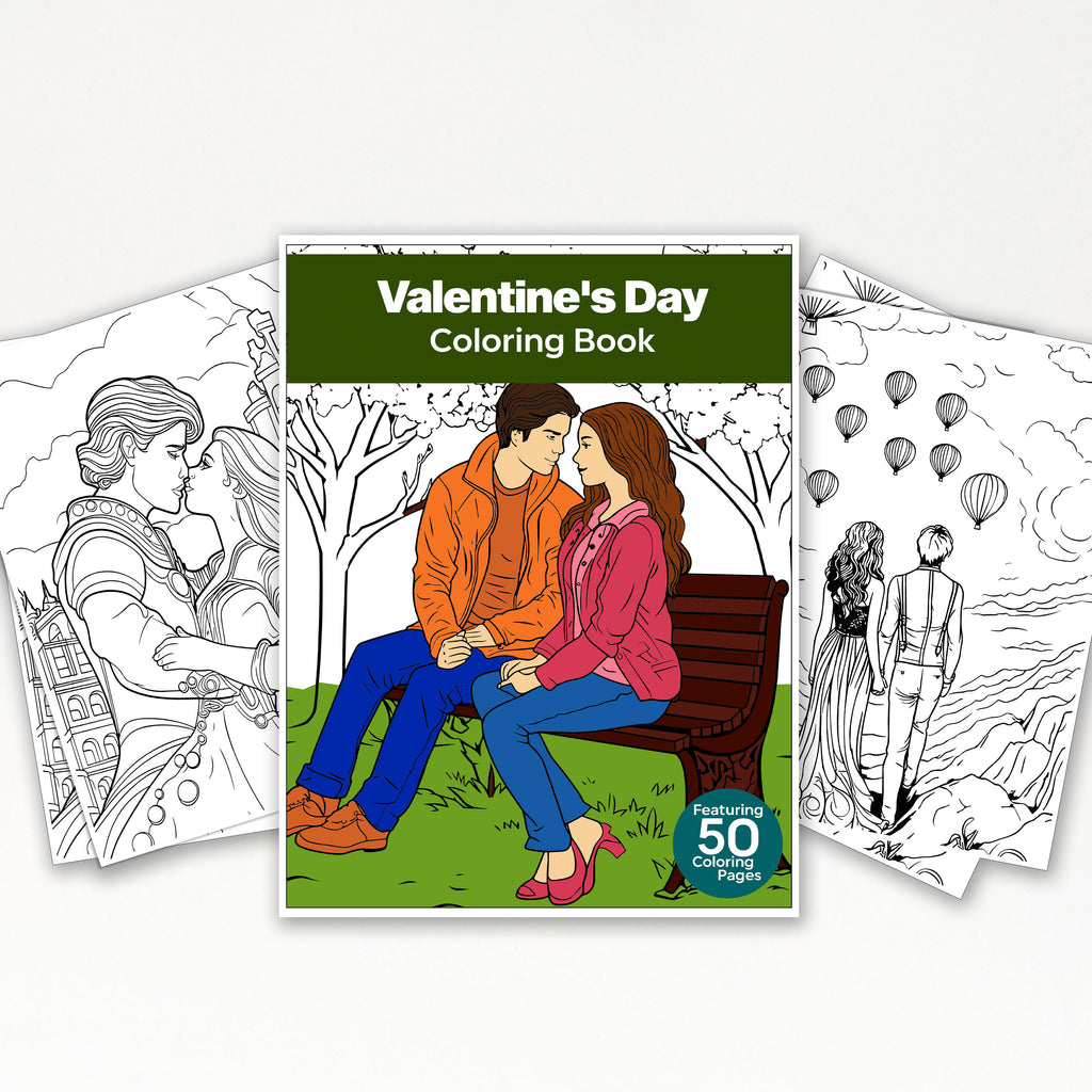 50 Valentine’s Day Printable Coloring Pages For Kids & Adults (INSTANT ...