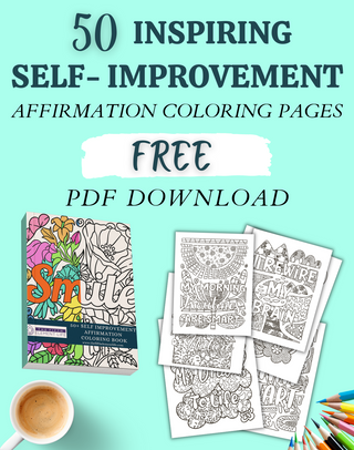 Inspiring Self-Improvement Affirmation Coloring Book Bundle