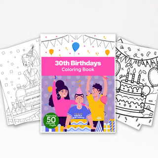 50 Milestone 30th Birthday Printable Coloring Pages For Kids & Adults (INSTANT DOWNLOAD)