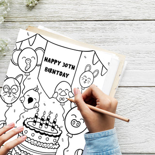 50 Milestone 30th Birthday Printable Coloring Pages For Kids & Adults (INSTANT DOWNLOAD)