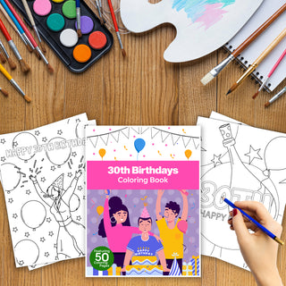 50 Milestone 30th Birthday Printable Coloring Pages For Kids & Adults (INSTANT DOWNLOAD)