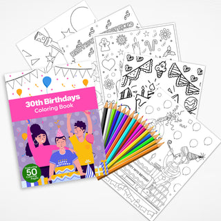 50 Milestone 30th Birthday Printable Coloring Pages For Kids & Adults (INSTANT DOWNLOAD)