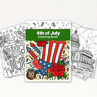 50 4th Of July Printable Coloring Pages For Kids & Adults (INSTANT DOWNLOAD)