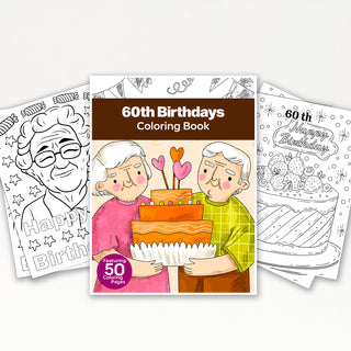 50 Diamond 60th Birthday Printable Coloring Pages For Kids & Adults (INSTANT DOWNLOAD)