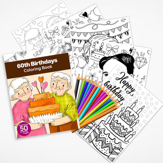 50 Diamond 60th Birthday Printable Coloring Pages For Kids & Adults (INSTANT DOWNLOAD)