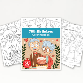 50 Joyous 70th Birthday Printable Coloring Pages For Kids & Adults (INSTANT DOWNLOAD)