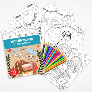 50 Joyous 70th Birthday Printable Coloring Pages For Kids & Adults (INSTANT DOWNLOAD)