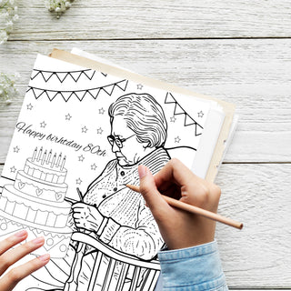 50 Celebratory 80th Birthday Printable Coloring Pages For Kids & Adults (INSTANT DOWNLOAD)