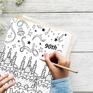 50 Memorable 90th Birthday Printable Coloring Pages For Kids & Adults (INSTANT DOWNLOAD)