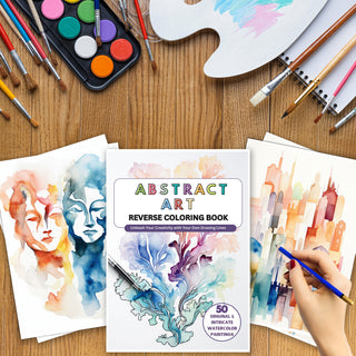 50 Abstract Art Printable Reverse Coloring Pages For Kids And Adults [INSTANT DOWNLOAD]