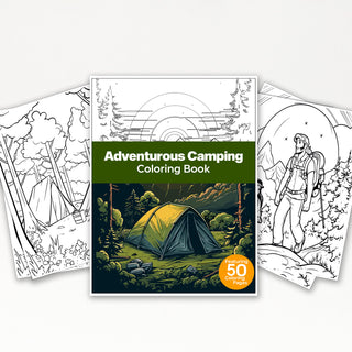 50 Adventurous Camping Printable Coloring Pages For Kids & Adults (INSTANT DOWNLOAD)