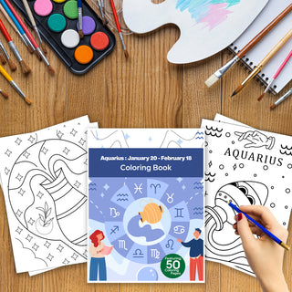 50 Amazing Aquarius Printable Coloring Pages for Kids & Adults (INSTANT DOWNLOAD)