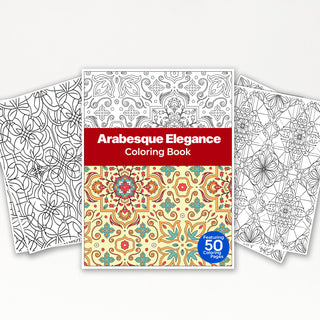 50 Arabesque Elegance Printable Coloring Pages For Kids & Adults (INSTANT DOWNLOAD)