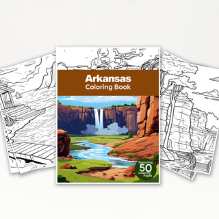 50 Enchanting Arkansas Printable Coloring Pages For Kids & Adults (INSTANT DOWNLOAD)