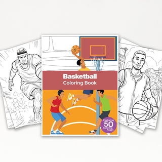 50 Slam Dunk Basketball Printable Coloring Pages For Kids & Adults (INSTANT DOWNLOAD)