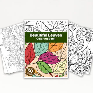 50 Beautiful Leaf Printable Coloring Pages For Kids & Adults (INSTANT DOWNLOAD)