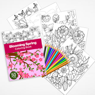 50 Delightful Spring Printable Coloring Pages For Kids & Adults (INSTANT DOWNLOAD)