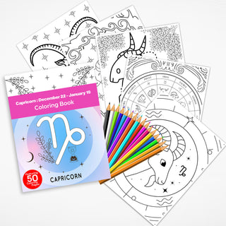 50 Amazing Capricorn Printable Coloring Pages for Kids & Adults (INSTANT DOWNLOAD)