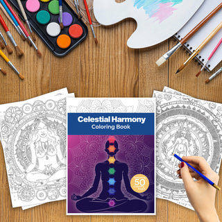 50 Celestial Harmony Printable Coloring Pages For Kids & Adults (INSTANT DOWNLOAD)