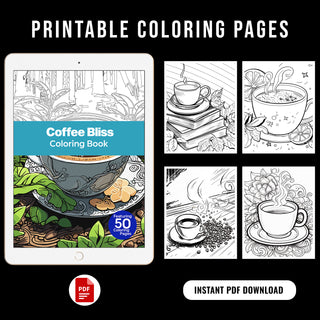 Coffee Bliss Printable Coloring Pages For Adults (INSTANT DOWNLOAD)