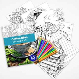 Coffee Bliss Printable Coloring Pages For Adults (INSTANT DOWNLOAD)
