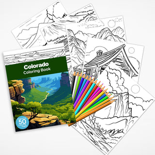 50 Breathtaking Colorado Printable Coloring Pages For Kids & Adults (INSTANT DOWNLOAD)