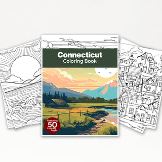 50 Charming Connecticut Printable Coloring Pages For Kids & Adults (INSTANT DOWNLOAD)