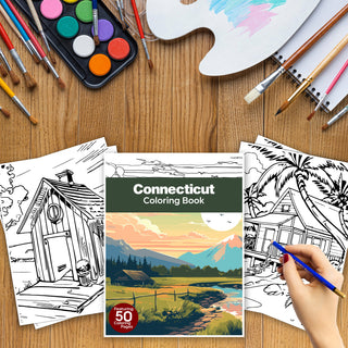 50 Charming Connecticut Printable Coloring Pages For Kids & Adults (INSTANT DOWNLOAD)