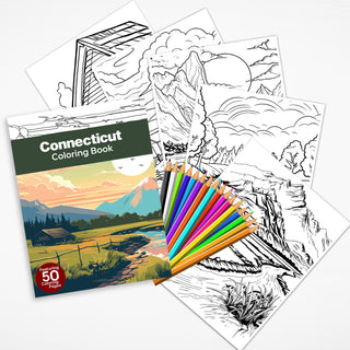 50 Charming Connecticut Printable Coloring Pages For Kids & Adults (INSTANT DOWNLOAD)