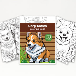 50 Corgi Cutie Printable Coloring Pages For Kids & Adults (INSTANT DOWNLOAD)