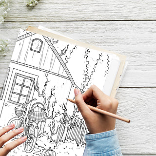 50 Serene Country Cabin Printable Coloring Pages For Kids & Adults (INSTANT DOWNLOAD)