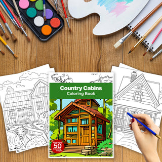 50 Serene Country Cabin Printable Coloring Pages For Kids & Adults (INSTANT DOWNLOAD)