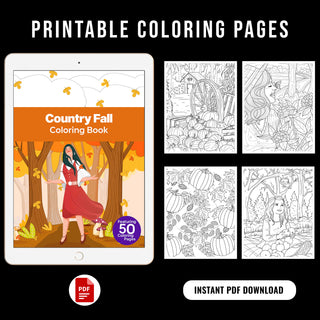 50 Enchanting Fall Printable Coloring Pages For Kids & Adults (INSTANT DOWNLOAD)