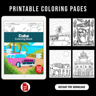 50 Best Cuba Printable Coloring Pages For Kids & Adults (INSTANT DOWNLOAD)