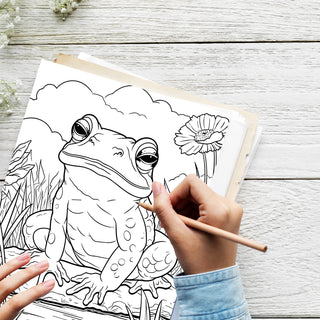 50 Cute Frog Printable Coloring Pages For Kids & Adults (INSTANT DOWNLOAD)