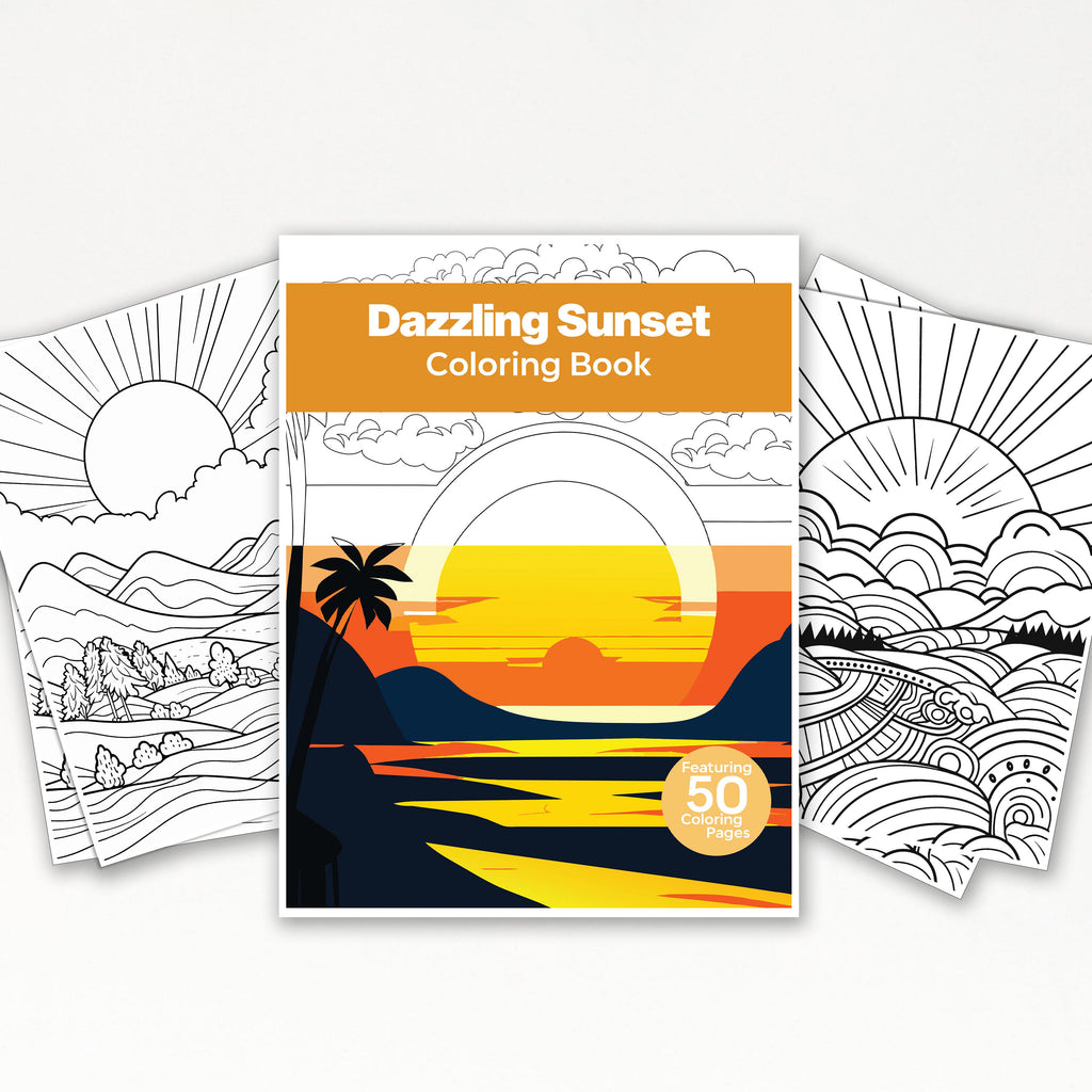 Sunset Colouring In 50 Dazzling Sunset Printable Coloring Pages For Kids & Adults (INSTANT ...