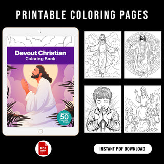 50 Inspiring Christian Printable Coloring Pages For Kids & Adults (INSTANT DOWNLOAD)