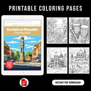 50 Best Dominican Republic Printable Coloring Pages For Kids & Adults (INSTANT DOWNLOAD)