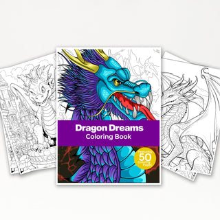 50 Dragon Dream Printable Coloring Pages For Kids & Adults (INSTANT DOWNLOAD)