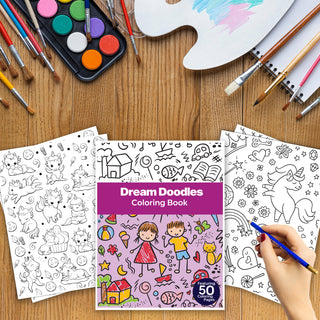 50 Dream Doodle Printable Coloring Pages For Kids & Adults (INSTANT DOWNLOAD)