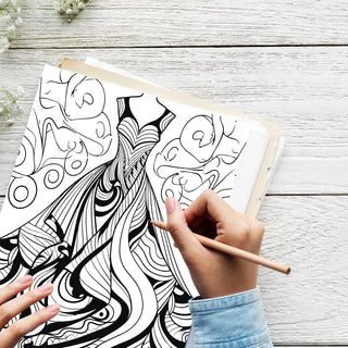 50 Elegant Dresses Printable Coloring Pages For Kids & Adults (INSTANT DOWNLOAD)