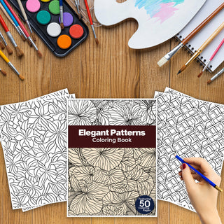 50 Elegant Patterns Printable Coloring Book For Kids & Adults (INSTANT DOWNLOAD)
