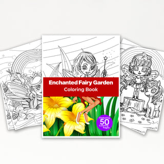 50 Enchanted Fairy Garden Printable Coloring Pages For Kids & Adults (INSTANT DOWNLOAD)
