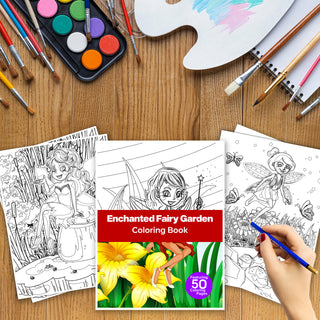 50 Enchanted Fairy Garden Printable Coloring Pages For Kids & Adults (INSTANT DOWNLOAD)