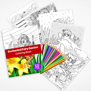 50 Enchanted Fairy Garden Printable Coloring Pages For Kids & Adults (INSTANT DOWNLOAD)