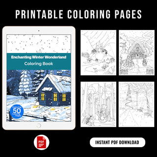 50 Enchanting Winter Wonderland Printable Coloring Pages For Kids & Adults (INSTANT DOWNLOAD)