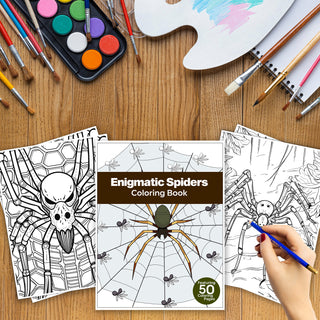 50 Intricate Spider Printable Coloring Pages For Kids & Adults (INSTANT DOWNLOAD)