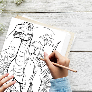 50 Fascinating Dinosaur Printable Coloring Pages For Kids & Adults (INSTANT DOWNLOAD)